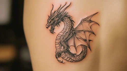 Intricate Dragon Tattoo on Skin
