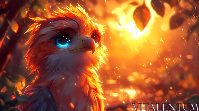 Radiant Bird with Luminous Eyes