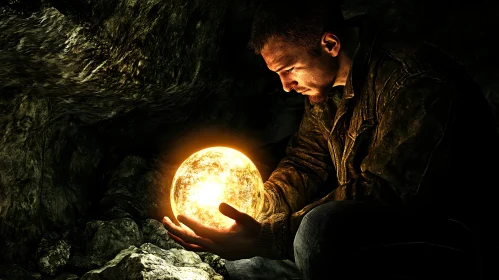 Mysterious Orb in Dark Cave