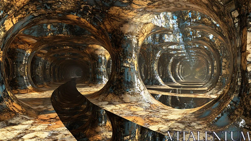 Endless Circular Tunnel Abstract Design