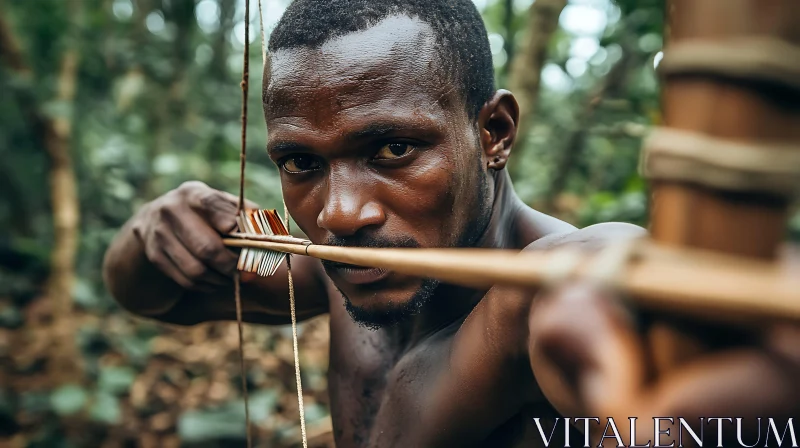 Intense Archer Portrait in the Forest