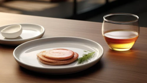 Exquisite Plate with Ham and Whiskey | Industrial Design