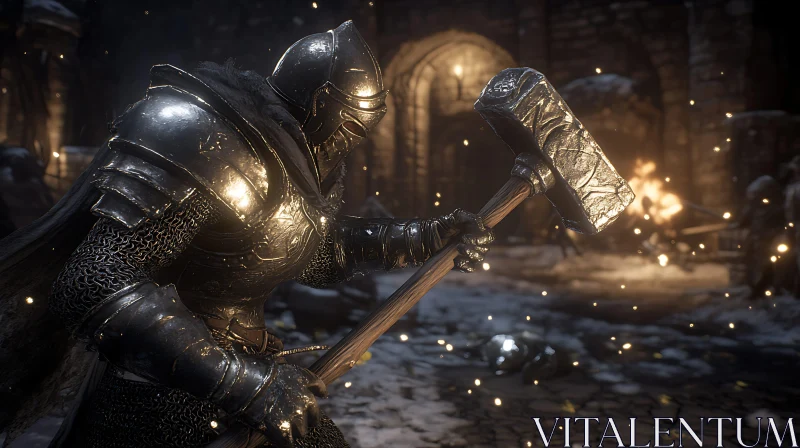 Medieval Knight Ready for Battle