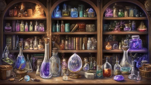 Enchanted Alchemist's Shelf Still Life