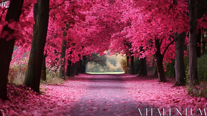 Enchanting Pink Blossom Path