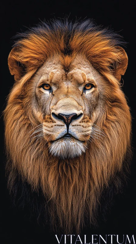 Powerful Lion Profile in Darkness