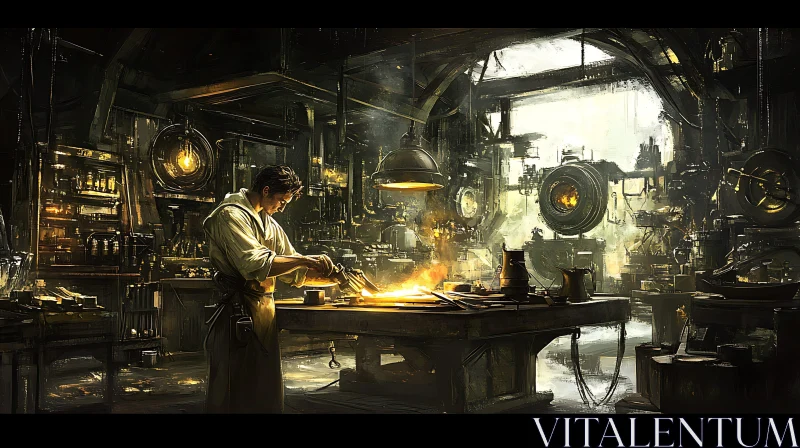 Industrial Blacksmith Workshop Scene