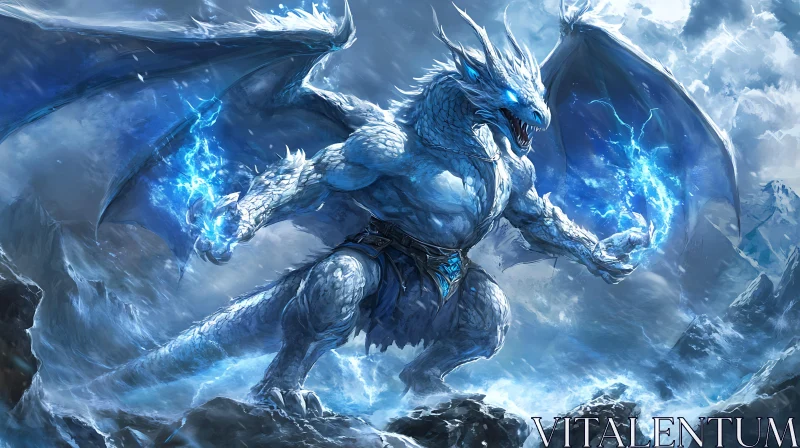 Frozen Fury: An Ice Dragon's Wrath