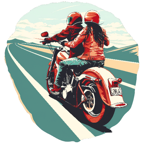 Motorcycle Journey with Couple on Scenic Road