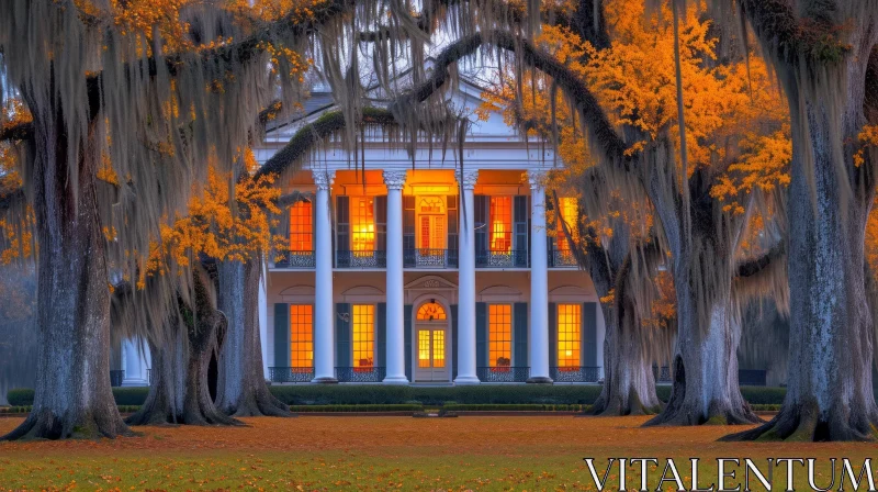 AI ART Traditional White House in Late Autumn | Lee's Landing, Louisiana
