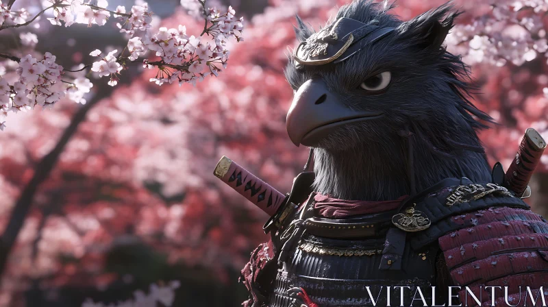 AI ART Feathered Warrior in Spring Bloom