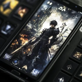 Armored Warrior on Phone Wallpaper