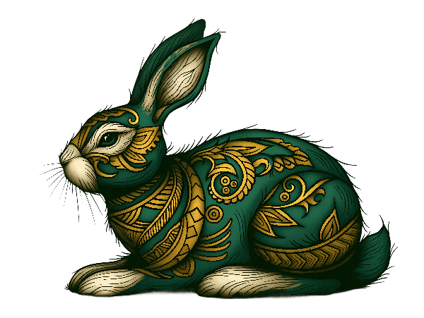 POD Design Artistic Rabbit Design for Apparel