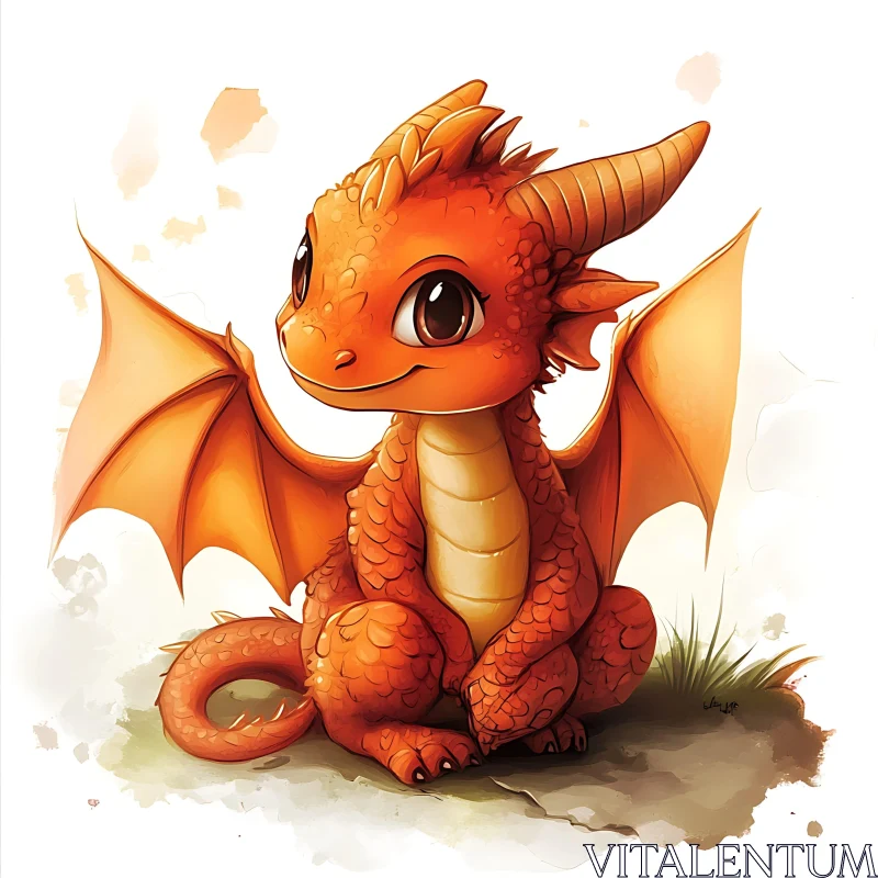 Playful Dragon Character Design Artwork AI Image