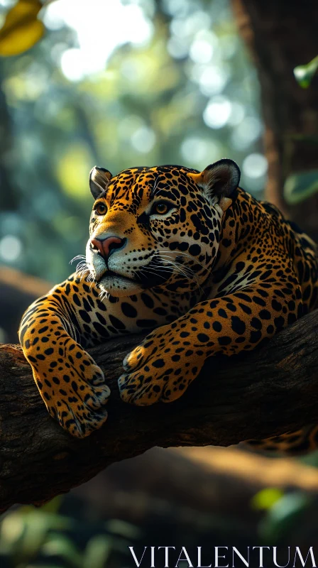 Leopard Resting in its Natural Habitat AI Image