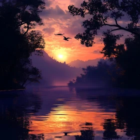 Sunset Over Still Waters