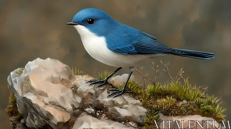 AI ART Bluebird and Natural Habitat