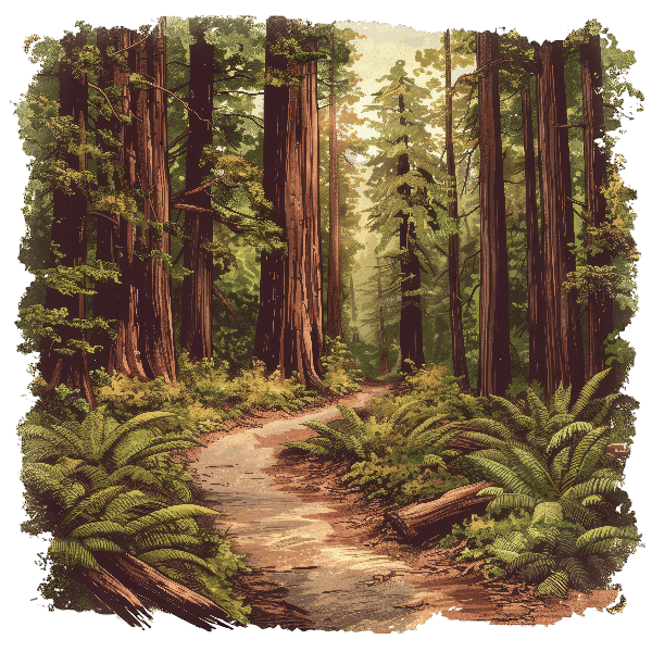 Serene Woodland Path T-Shirt Design POD Design