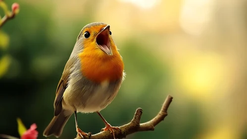 Singing Robin on a Branch