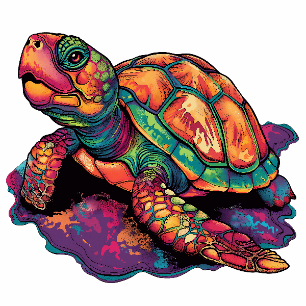 Colorful Artistic Turtle Design POD Design