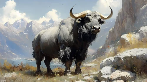 Mountain Bull Scene