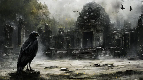 Bird in Ancient Ruins