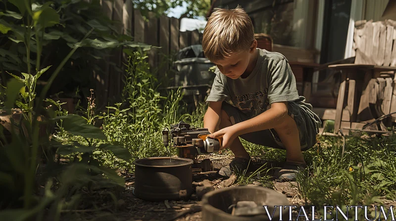 Child's Mechanical World AI Image