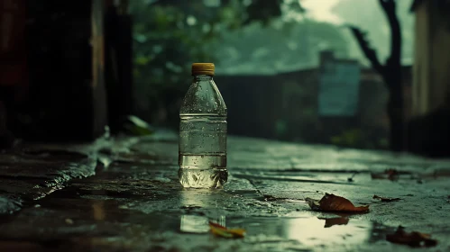 Still Life: Water Bottle and Rain