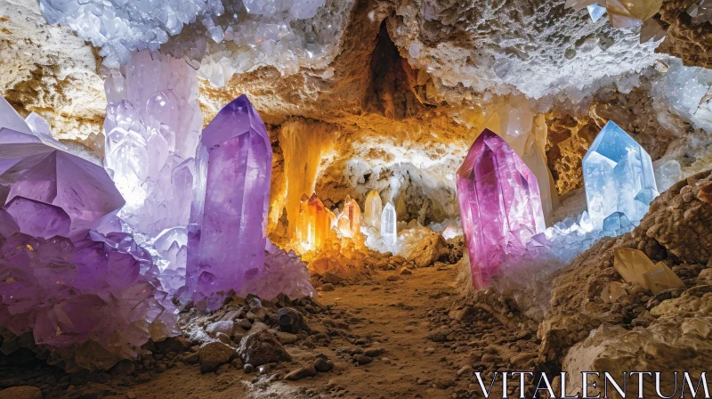 Colorful Crystal Cave - A Captivating Natural Wonder AI Image