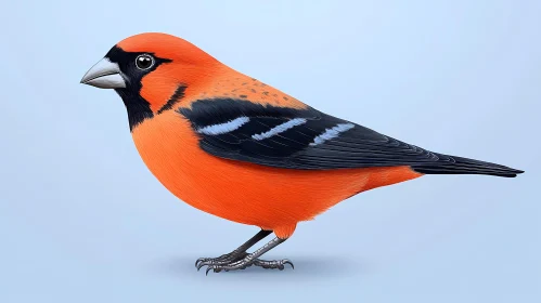 Vivid Orange Bird Profile Art