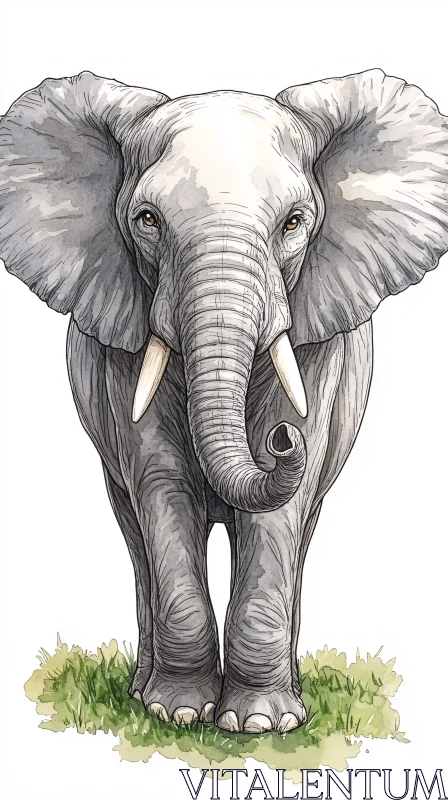 AI ART Artistic Elephant Portrait