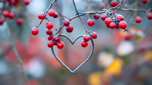 Frosted Berries with Heart Decoration