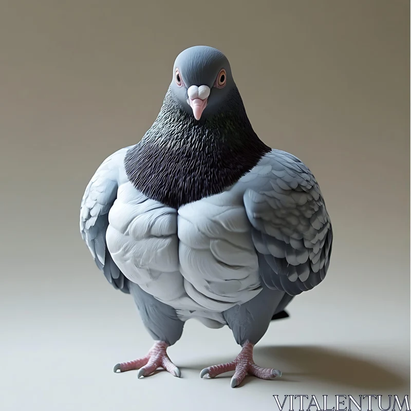 Grey Pigeon Standing Proudly AI Image