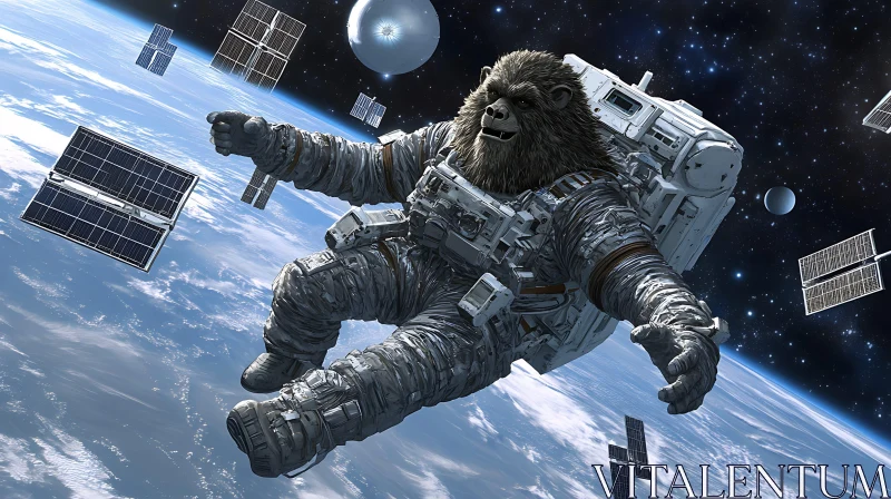 AI ART Astronaut Bear in Space