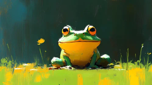 Vibrant Frog Surrounded by Greenery