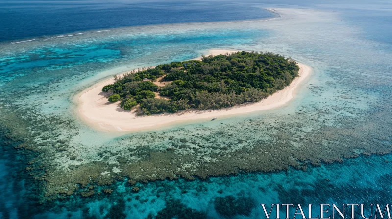 AI ART Lush Island Surrounded by Coral Reefs