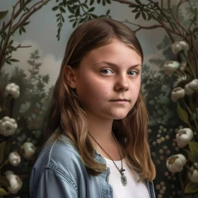 Greta Thunberg in a Nature Setting