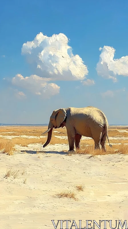 Majestic Elephant in the Wild AI Image