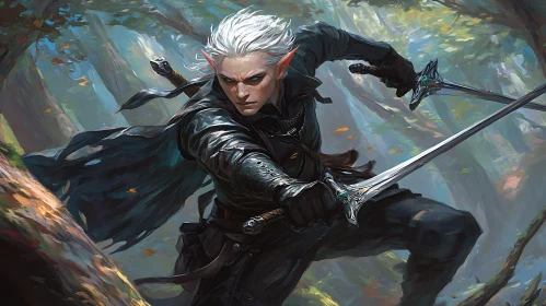 Forest Elf Warrior Ready for Battle