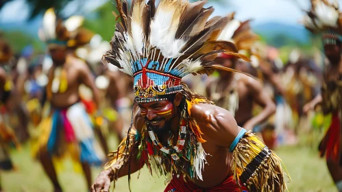 Indigenous People Dancing in Traditional Dress