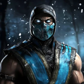 Masked Warrior with Glowing Eyes