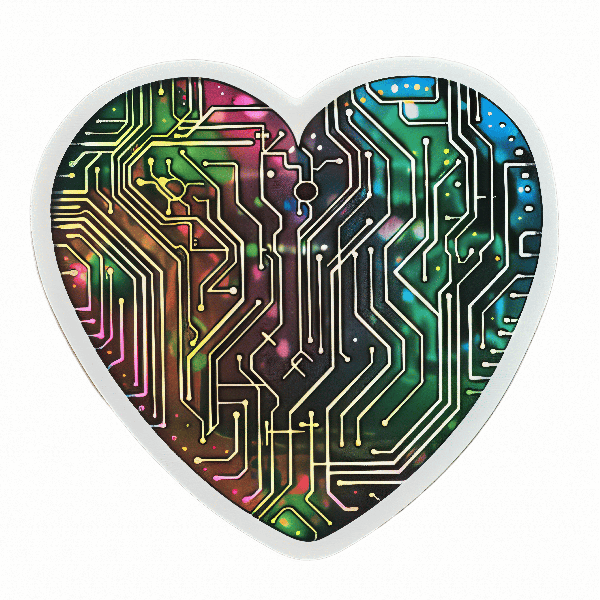 Tech-Inspired Heart Graphic