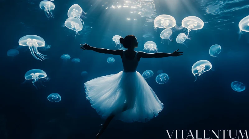 AI ART Ballerina's Dance with Jellyfish