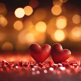 Two Hearts Aglow: Love's Glittering Embrace