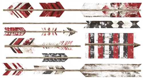 Vintage Arrow Art with Red and Black