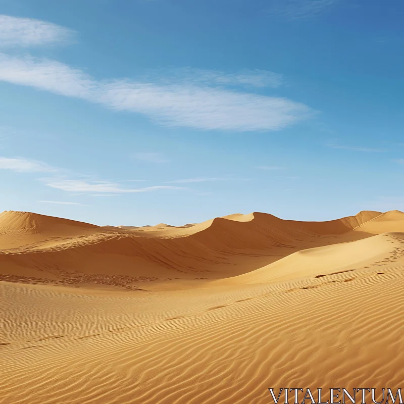 AI ART Desert Sand Dunes under Blue Sky