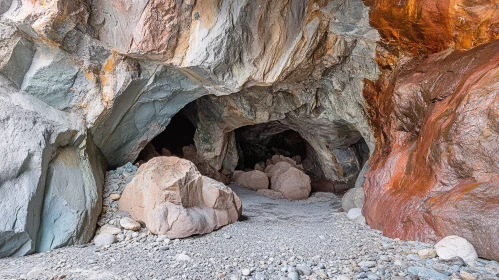 Beautiful Cave with Colorful Rock Walls