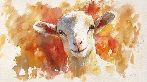 Gentle Goat in Watercolor