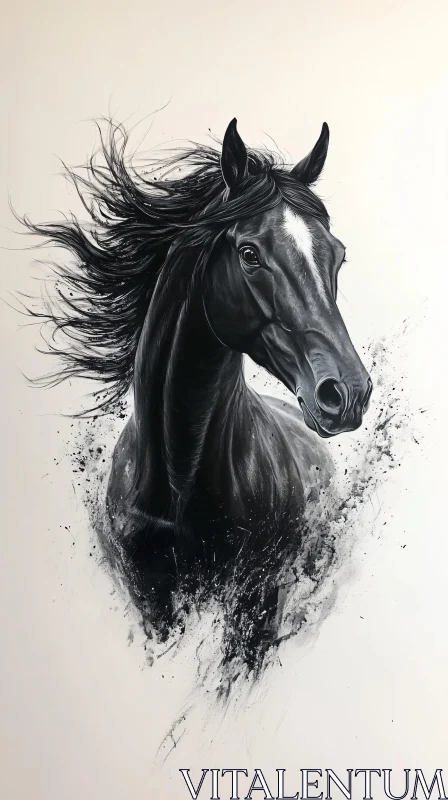 AI ART Powerful Horse Portrait in Motion