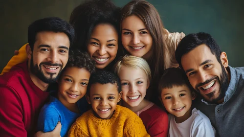 Diverse Family Portrait: United in Joy